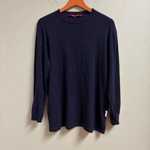Strata Mens Fire Flame Retardant Long‎ Sleeve Shirt Size 2XL Navy Work Utility